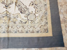 Oversized Aubusson Rug 16 x 21 ft, Palace Sized Flat Weave Carpet, Extra Large Handmade Rug, Flat Weave Chinese Aubusson, Wool, Ivory Blue - Jewel Rugs