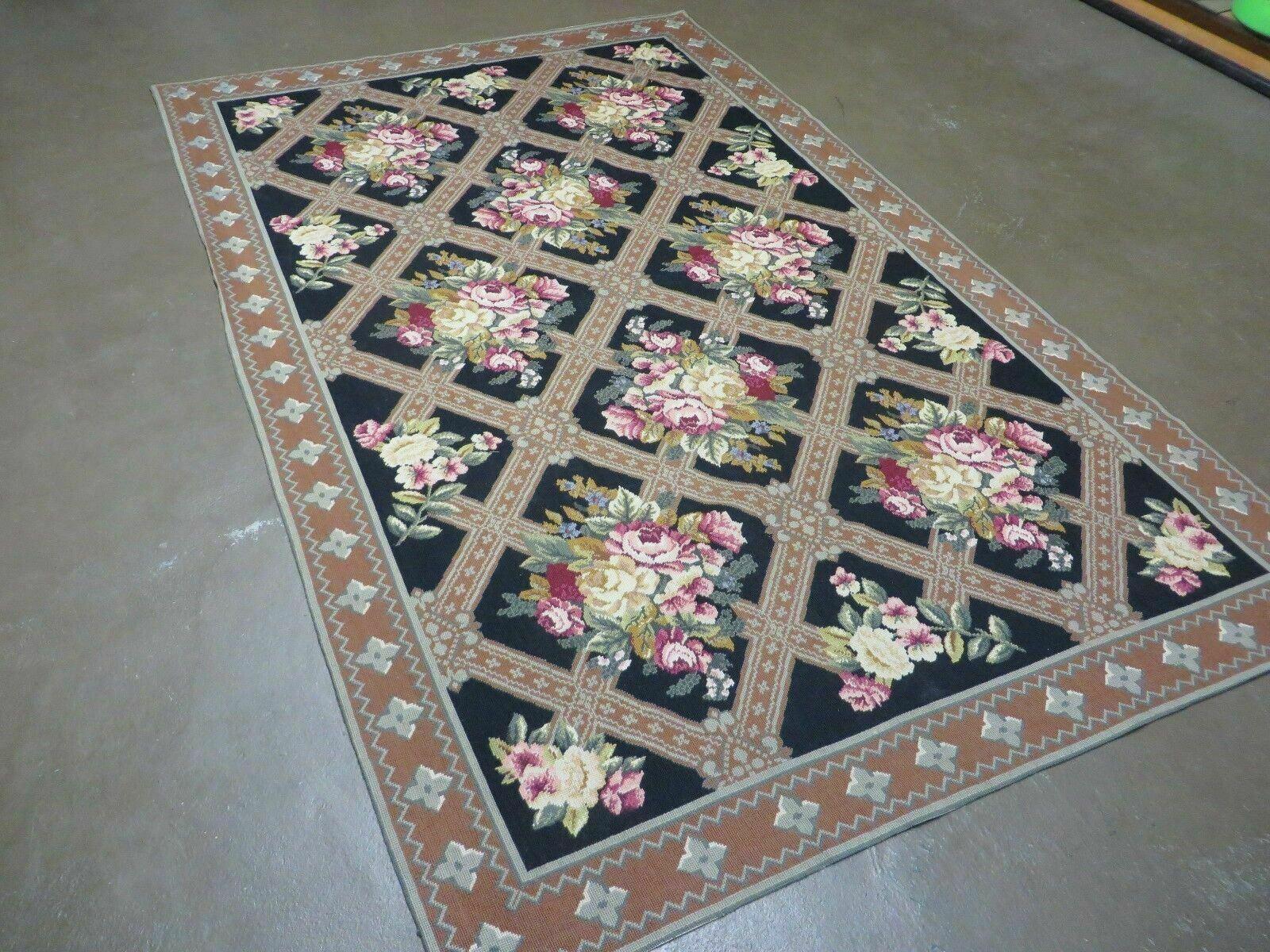 5' X 7' Handmade French Garden Aubusson Savonnerie Design Needlepoint Rug Traditional Classical Home Décor - Jewel Rugs