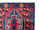 3 X 4.3 Vintage Handmade Tribal Wool Rug Balouch Rug Afghan Rug Red Blue Nice - Jewel Rugs