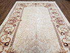 Vintage Ivory Chinese Aubusson Area Rug 6x9, Wool & Silk, Hand-Knotted 120 Line Fine Rug, European Design Carpet, 6 x 9 Master Signature Rug - Jewel Rugs