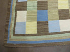 5' X 8' Hand-knotted Kilim Dhurrie Wool Cotton Rug Flat Weave Carpet Checkered Pattern Colorful Multicolor - Jewel Rugs