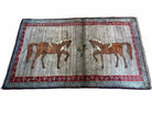 4 X 6 Handmade Rug Zagros New Vintage Quality Wool Rug Horses Silver Brown Nice - Jewel Rugs