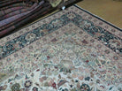 9' X 12' Vintage Fine Handmade Chinese Allover Oriental Wool Rug Ivory Black - Jewel Rugs