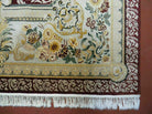 8' X 10' Vintage Chinese Handmade Wool Rug Aubusson Design Silk Accents Nice - Jewel Rugs