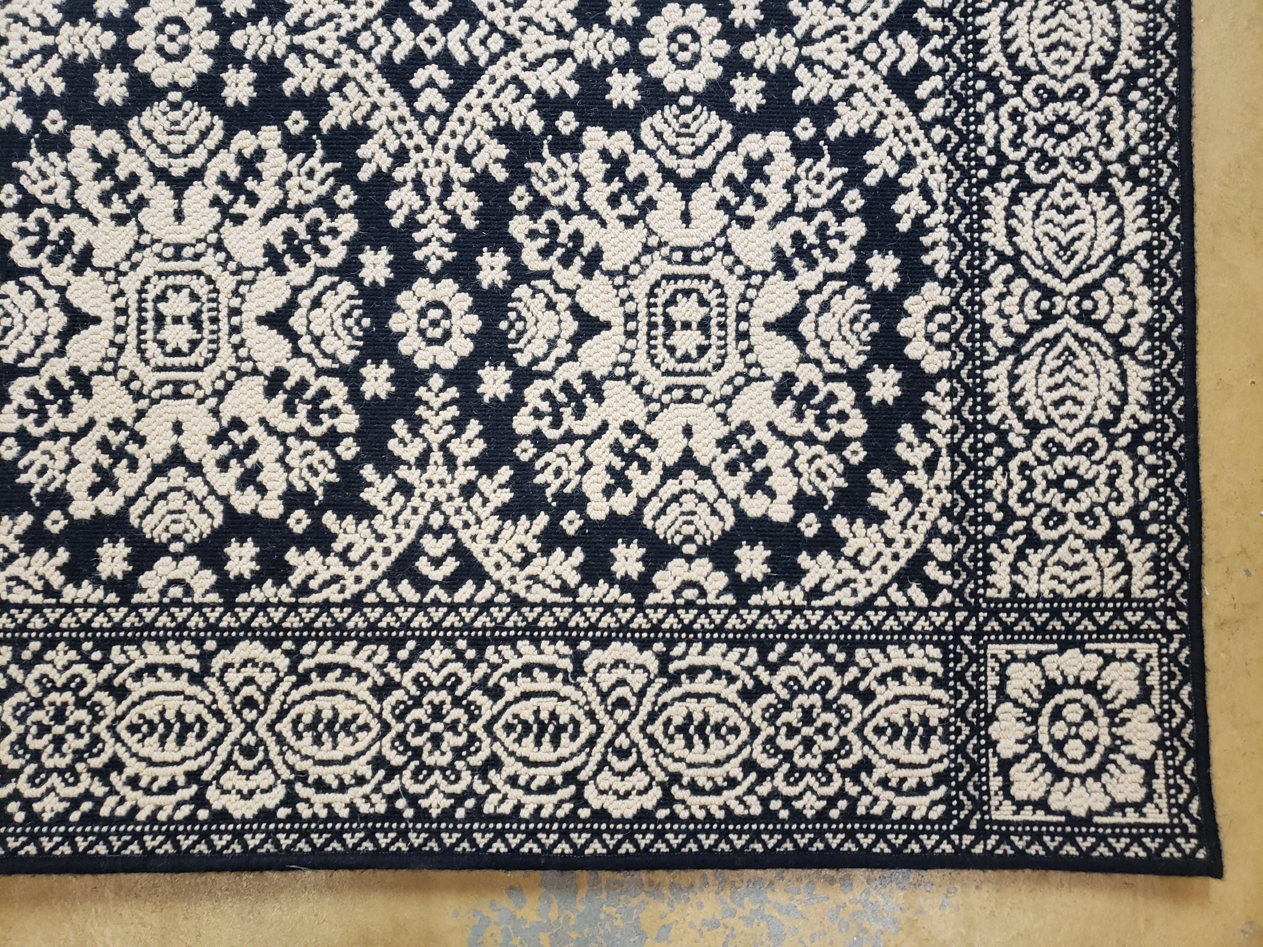 4x6 Power-Loomed Rug Dark Navy Blue & Ivory Oriental Carpet Nice - Jewel Rugs