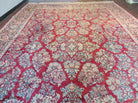 10'6" X 17' Antique Palace Size Handmade Persian Sarouk Floral Red Area Rug - Jewel Rugs