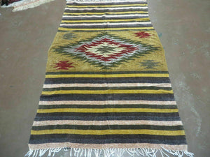 4' X 7' Vintage Handmade Latin American Mexican Wool Blanket Kilim Rug Nice # A - Jewel Rugs
