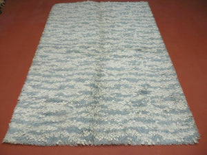 5' X 7' Vintage Rya Style Shag Wool Rug Carpet Cloudy Sky Modern Contemporary & Bohemian Boho Style Home Décor - Jewel Rugs
