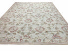 9x12 Flatweave Aubusson Needlepoint Rug, New, Beige, Tan, Green, Handmade, Hand-Knotted Area Rug, French European Carpet, Flowers - Jewel Rugs