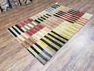 Modern Tibetan Rug 4' x 5' 9", Medium Sized Abstract Handmade Carpet, Hand-Knotted Soft Pile Wool Rug, Multicolor Contemporary Rug, Colorful - Jewel Rugs