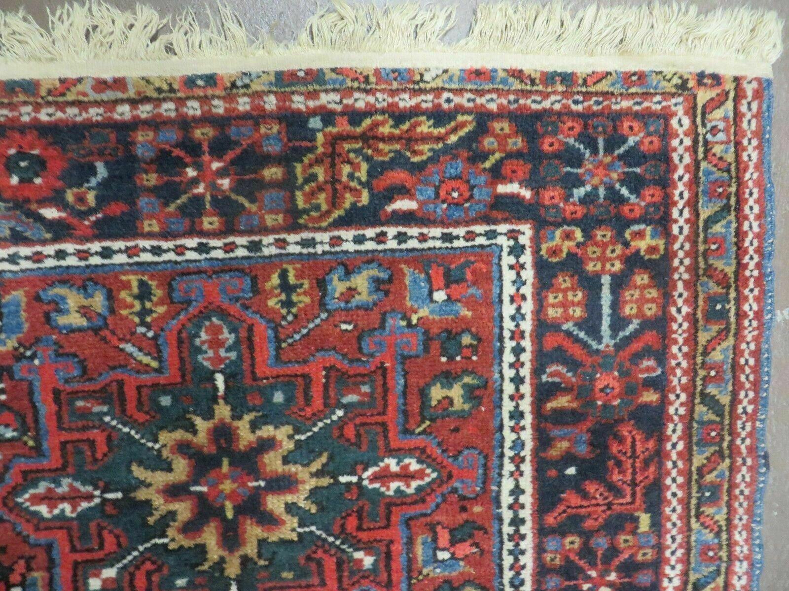 3' X 4' Antique Handmade Indian Wool Rug Vegetable Dyes Red - Jewel Rugs