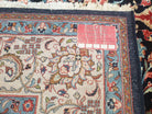 Semi Antique Persian Sarouk Rug, Dark Blue - Red - Beige, Hand-Knotted, Wool, 8'9" x 11'7" - Jewel Rugs