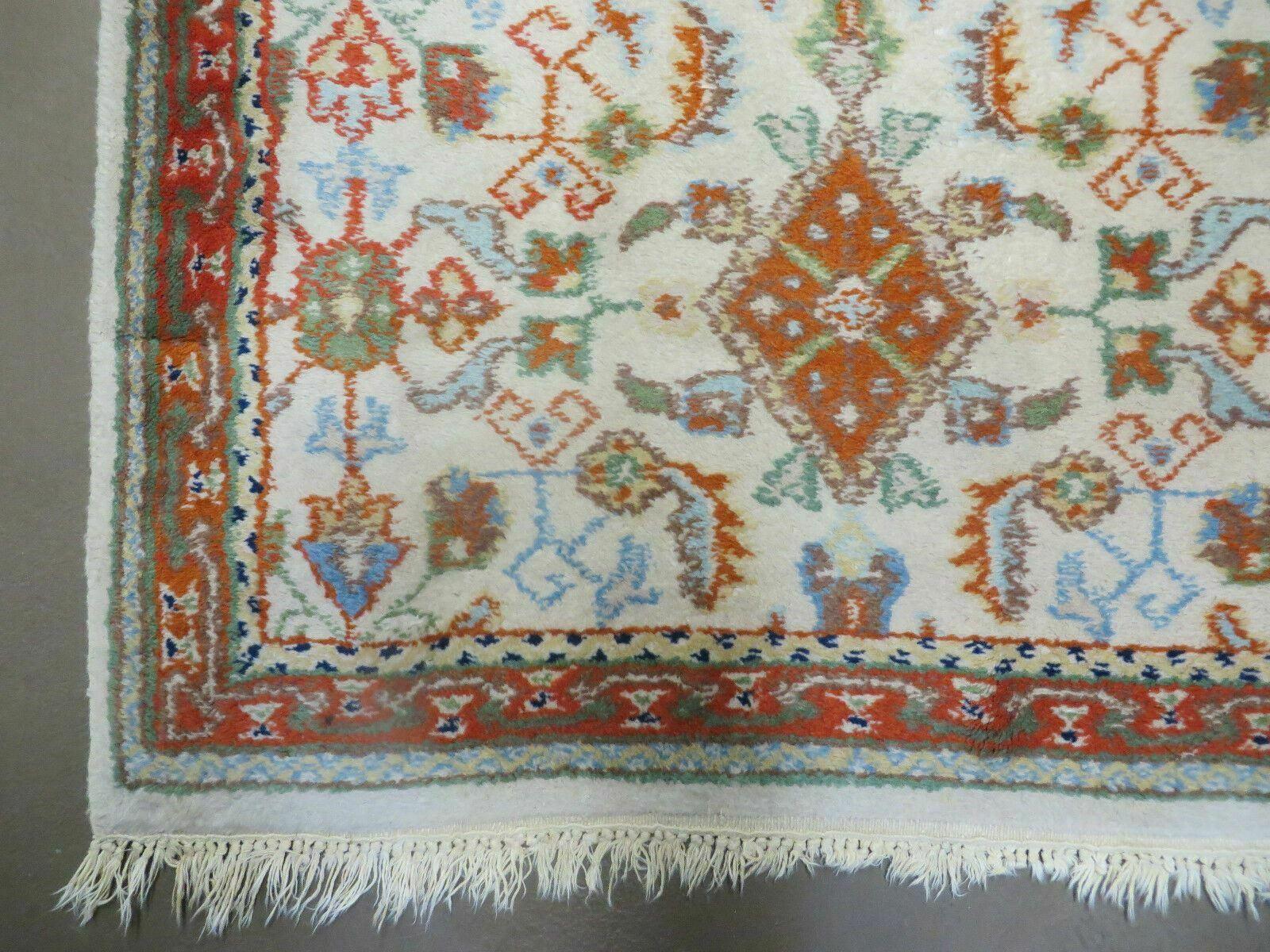 3' X 5' Vintage Handmade Romanian Floral Wool Rug Carpet Beige/ Ivory Nice - Jewel Rugs