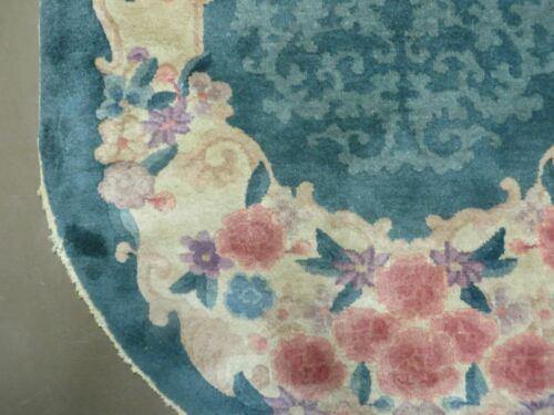 3' X 5' Vintage Handmade Chinese Art Deco Peking Oval Wool Rug Carpet - Jewel Rugs