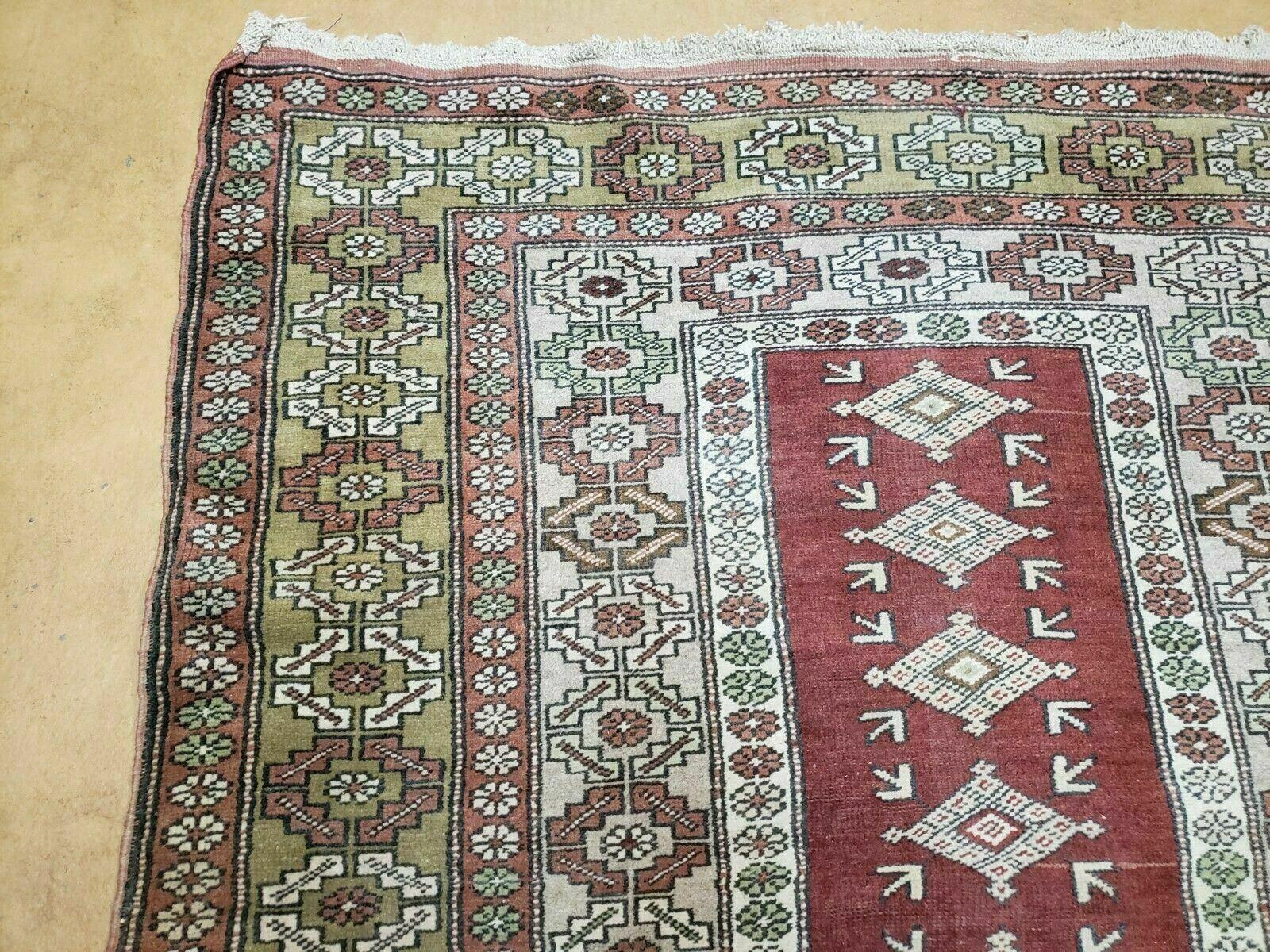 4' X 8' Antique Handmade Turkish Melas Oushak Wool Rug - Jewel Rugs