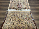 Indo Persian Runner Rug 2.8 x 10, Tan Hand Knotted Oriental Hallway Carpet, 10ft Long Runner, Indian Runner, Floral Allover, Handmade Nice - Jewel Rugs