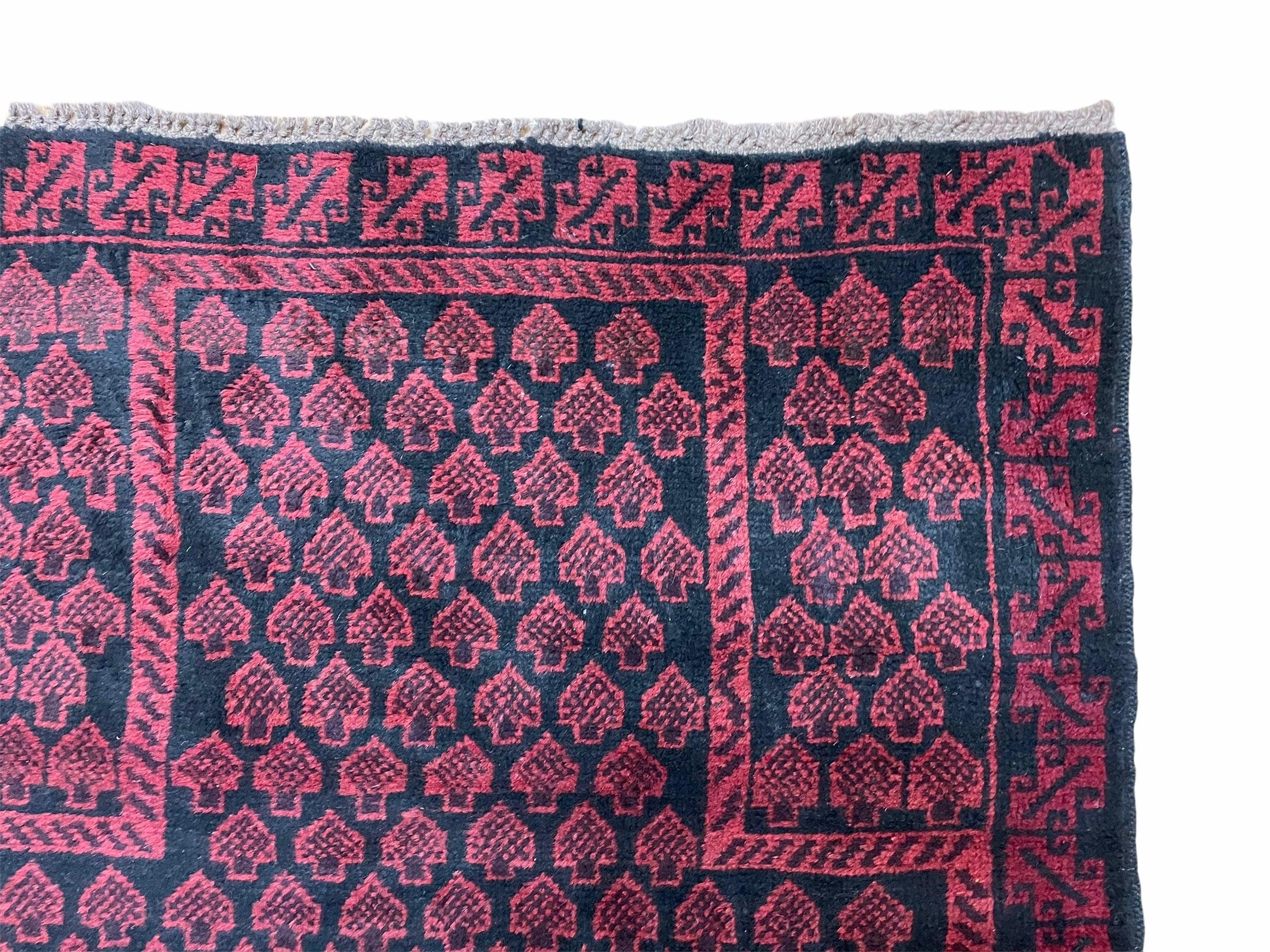 3x5 Handmade Tribal Wool Rug Baluchi Rug Afghan Rug Balouch Red 2.10 x 4.6 Nice - Jewel Rugs