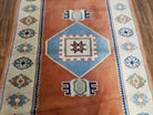 3x5 Handmade Vintage Turkish Area Rug Wool Kazak Carpet 3'1"x4'5" Red Beige - Jewel Rugs