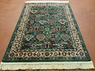 4' 1 X 5' 6" Belgium Made Karastan Kara Mar Worsted Wool Rug Nice Green - Jewel Rugs