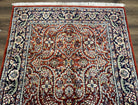 Indo Persian Rug 4x7, Allover Floral Oriental Carpet, Red and Navy Blue, Hand Knotted Indian Kashmiri Traditional Vintage Area Rug 4 x 7 ft - Jewel Rugs