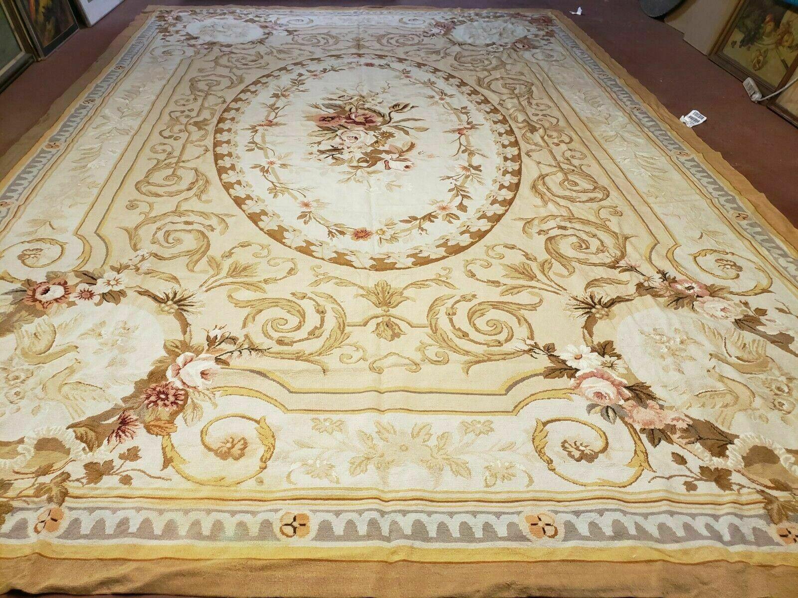 10' X 14' Handmade French Aubusson Savonnerie Design Needlepoint Rug Nice - Jewel Rugs