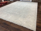 Turkish Rug 10x14 Oushak Carpet 10 x 14 Farmhouse Rug, Vintage Rug for Contemporary Modern Home, Neutral Colors, Light Gray-Blue Ivory, Wool - Jewel Rugs