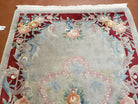 Gray & Red Chinese Art Deco Rug, 4x6 Vintage Chinese Carpet, 4 x 6 Hand Knotted Vintage Wool Rug with Flowers, 4 by 6 Area Rug - Jewel Rugs