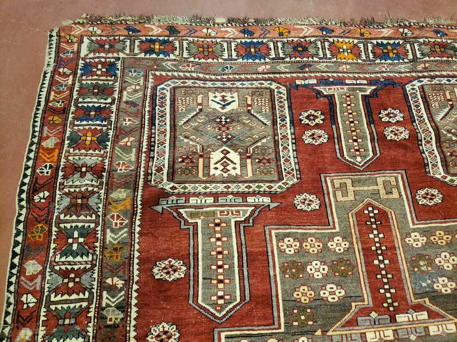 5' X 7' Antique Handmade Caucasian Shirvan Wool Rug Carpet Detailed Boho Bohemian Interior Home Style - Jewel Rugs