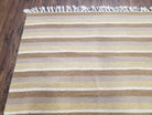 New Indian Striped Blanket, Multicolor Earthern Tones Kilim Rug, Wool Handmade South American Style Blanket, Queen Sized Bedspread 5x8 - 6x8 - Jewel Rugs