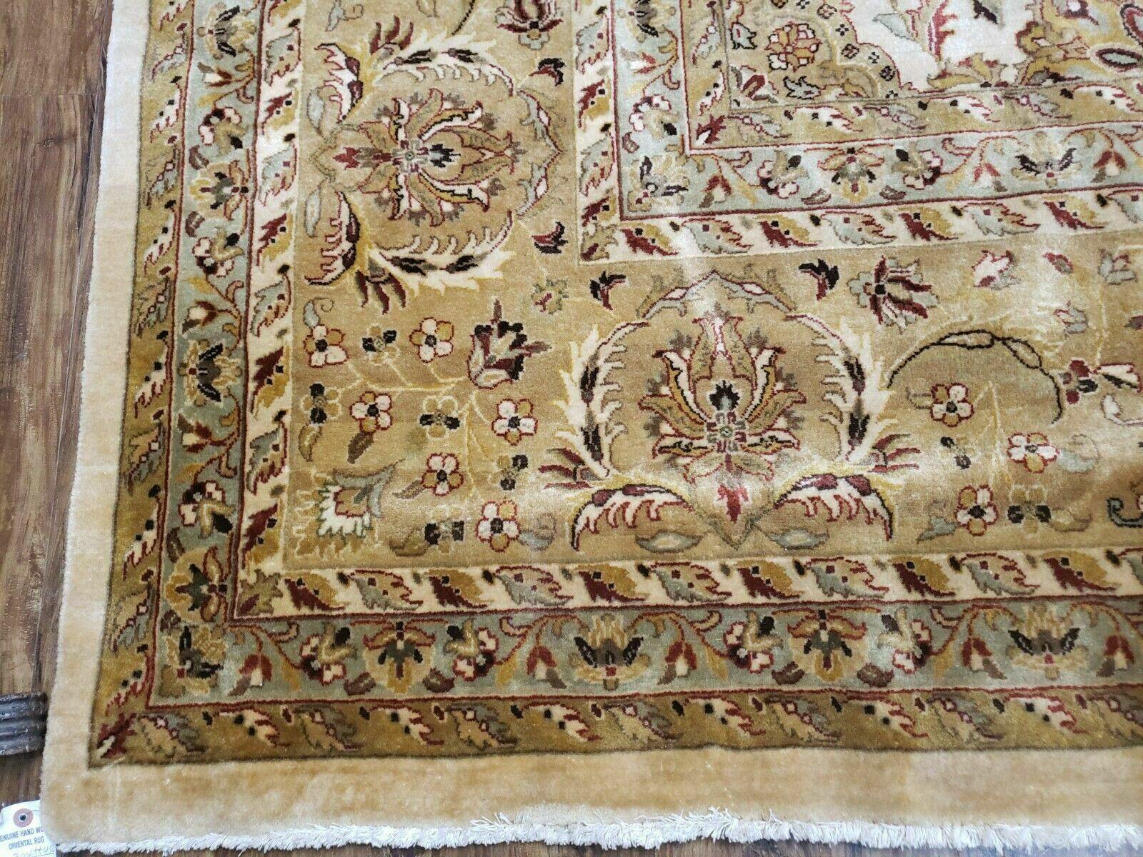 12' X 17' One-of-a-Kind Pakistan Hand-Knotted Wool Rug Handmade Beige Oriental Carpet - Jewel Rugs