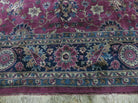 8' X 10' Antique Handmade Larastan Indian Wool Rug Carpet Wine Red Nice - Jewel Rugs