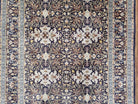 Semi-Antique Persian Kashan Rug, Midnight Blue & Ivory, Hand-Knotted, Wool, 4' 8" x 7' 4", Pair A - Jewel Rugs