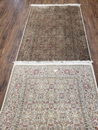 Indian Silk Runner Rug 2'6" x 7' 10", Indo Kashmiri Fine Oriental Runner, Hallway Carpet, Vintage Traditional Oriental Runner 8ft Long - Jewel Rugs