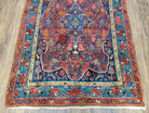 Antique Persian Bijar Rug, Red and Blue, Hand-Knotted, Wool, 3'8" x 5' 4" - Jewel Rugs