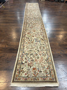 Persian Taba Tabaie Tabriz Runner Rug 2.6 x 15 ft Long Runner, Vintage Persian Runner, Hunting Scene, Horses Flowers, Beige Opal, High Quality, Wool Runner - Jewel Rugs