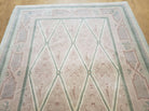 4' X 6' Modern Tibetan Nepal Art Deco Chinese Handmade Wool Rug Muted Pink Olive - Jewel Rugs