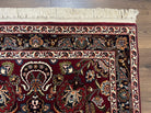 Persian Rug 4x6, Wine Red Persian Mashad Oriental Carpet, Floral Allover, Dated Signature, Hand Knotted Vintage Rug, Wool Rug 4 x 6, Entryway Rug - Jewel Rugs