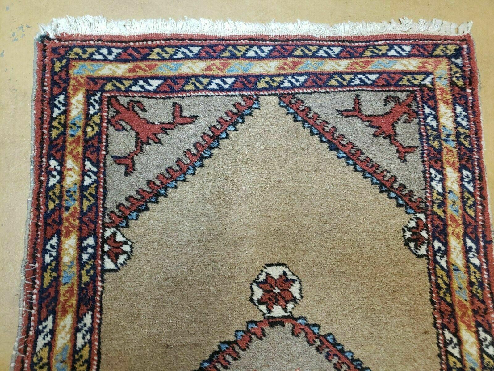 2'4" X 11' Antique Handmade Turkish Wool Rug Runner Carpet Camel Hair Nice - Jewel Rugs