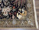 Persian Qum Pictorial Rug 4.8 x 6.5, Layla & Majnun Lovers Floral Birds, Super Fine Top Quality, Soft Kork Wool, Handmade Detailed, Semi Antique Ghom Carpet - Jewel Rugs