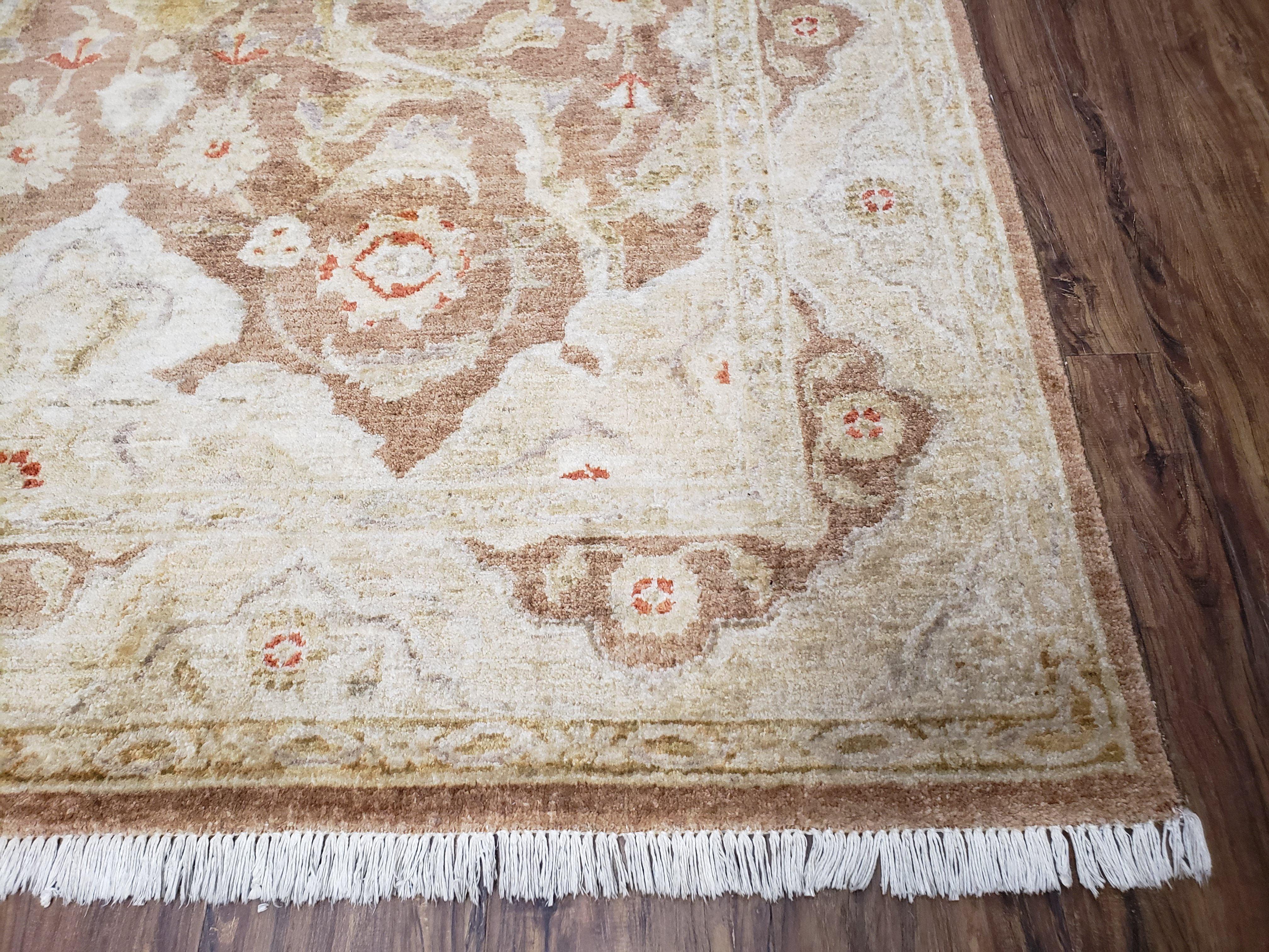 6x9 Pakistani Peshawar Rug, Handmade Wool Carpet, Soft Neutral Colors Rug, Vintage Rug for Modern Home - Jewel Rugs