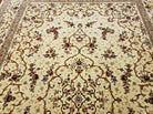 6' X 9' Vintage Handmade Ultra Fine Chinese Floral Wool Rug Silk Accents Beige - Jewel Rugs