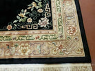 8' X 10' Hand Made Art Deco Aubusson Wool Rug 90 Lines Chinese Plush Pile Black - Jewel Rugs