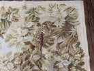 Aubusson Rug 6x9 French Aubusson Carpet, Flatweave Rug, Leopards and Flowers, Elegant Carpet, European Design, Wool Handwoven, Ivory Beige - Jewel Rugs