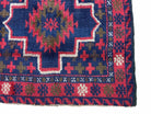 2' 9" X 4' 5" Vintage Handmade Tribal Wool Rug Balouchi Rug Afghan Rug Red Blue - Jewel Rugs