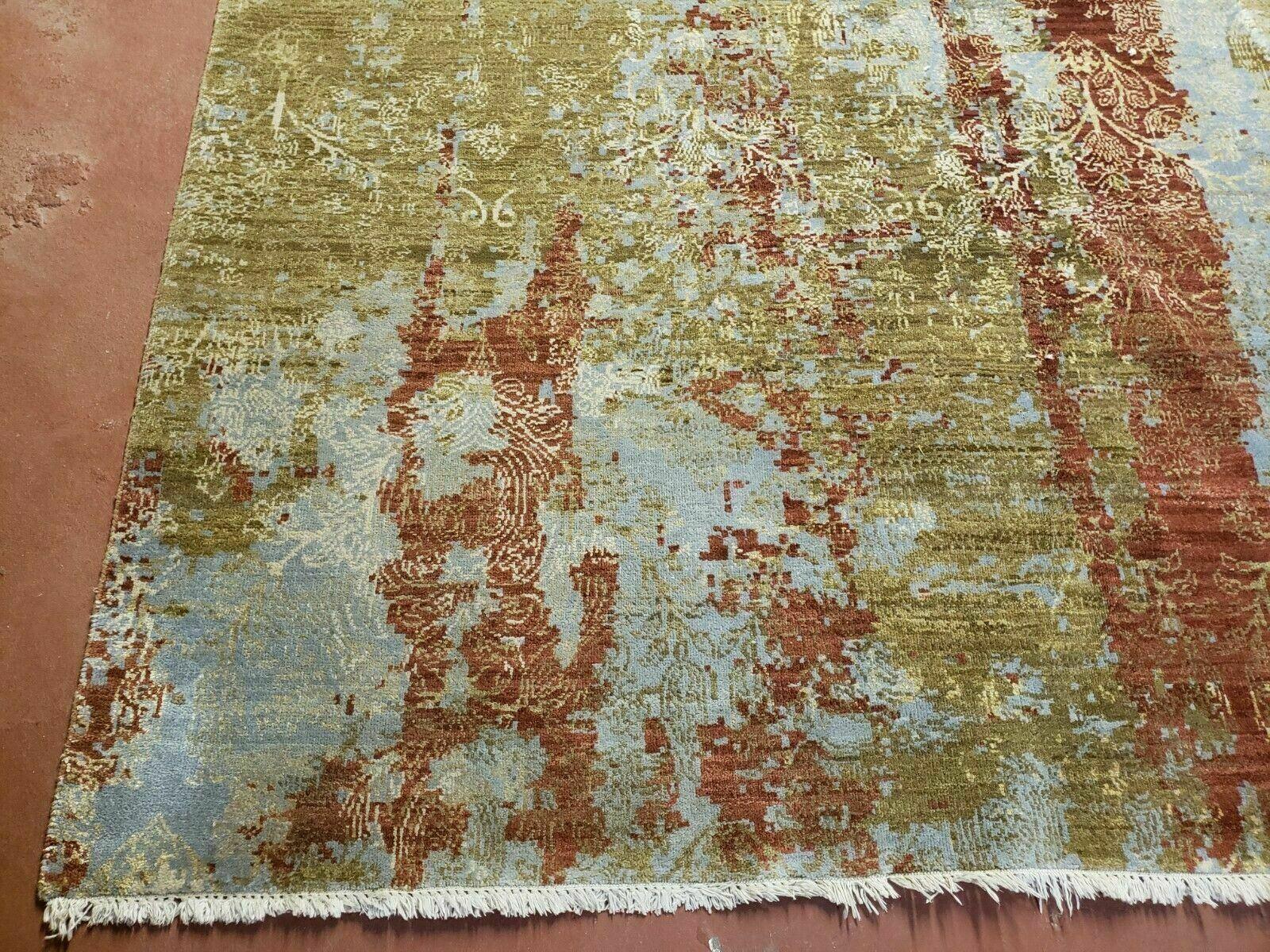 8' X 10' Modern Handmade Tibetan Nepal Wool Rug Decorative Rug Gold Wow - Jewel Rugs