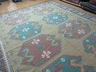 8' X 10' Vintage India Oriental Geometric Handmade Flat Weave Wool Rug Nice - Jewel Rugs