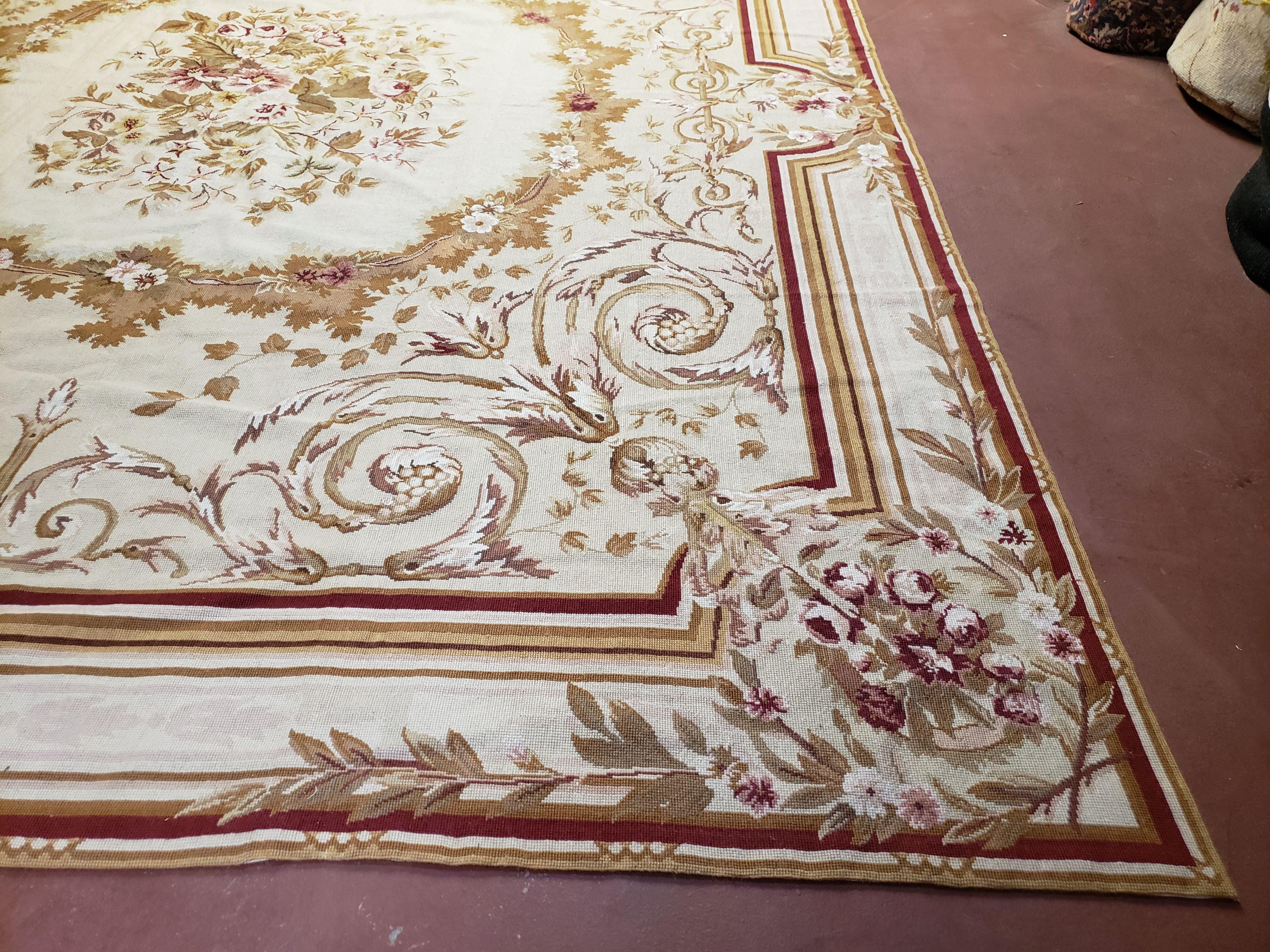 8 x 10 Woolen Needlepoint Carpet Aubusson Rug Savonnerie Rug Floral English French European Design Elegant New Carpet Flat Weave Handmade - Jewel Rugs