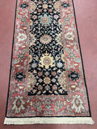 Vintage Karastan Runner Rug 2.6 x 12, Karastan Williamsburg Kurdish Pattern #559, 12ft Long Hallway Rug Wool - Jewel Rugs