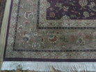 9' X 12' Vintage Handmade Oriental Wool Rug Chinese Hand Knotted Carpet Aubergine - Jewel Rugs