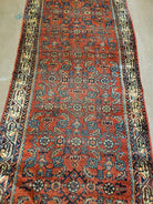 2' 9" X 10' Antique Handmade Wool India Floral Oriental Runner Rug Red - Jewel Rugs